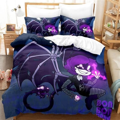 M-Murder Drones Cartoon Print Beddengoedsets Exquise Bedbenodigdheden Set Dekbedovertrek Beddekbedset Beddengoed Luxe Verjaardagscadeau AU Single140x210cm