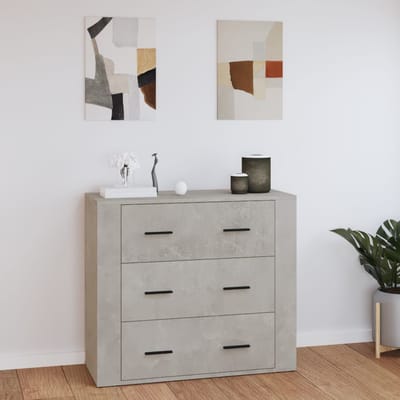 vidaXL - Dressoir - 80x33x70 - cm - bewerkt - hout - betongrijs