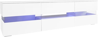 Moderne Witte Hoogglans TV-Kast met - Wit - TV-Kast LED Verlichting – 160 - Medahomestore