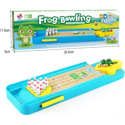 Kikkerbowlen Kinderspeelgoed Feesttafel Interactieve Sportspellen Leren Kinderen Cadeaus Cartoon Mini Bowling Collectie Speelgoed Tafelspel blue