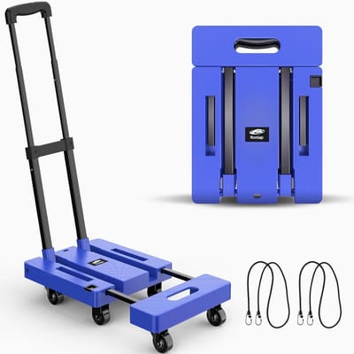 Opvouwbare steekwagen met 6 wielen en 225 kg capaciteit