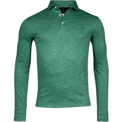 Baileys Polo Two-Tone Slub Interlock Long Sleeve Donker Groen / male