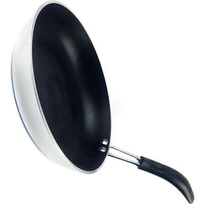Koekenpan Anti-aanbak Hittebestendig Klein Platte Bodem Aluminiumlegering Universeel voor Inductiekookplaat 20cm / 7.9in white