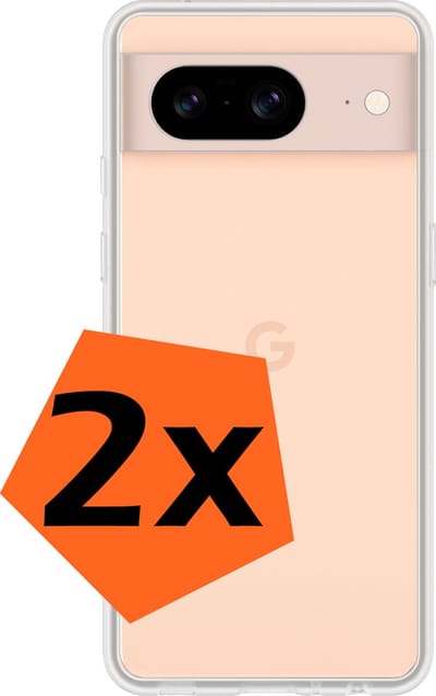 Hoes - 2 Stuks - Geschikt voor Google Pixel 8 - Sterk & Shockproof - Case Siliconen - Back Cover - Telefoon Hoes - Transparant