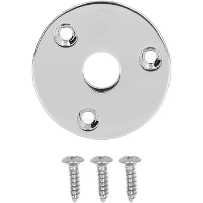 Gitaar Jack Socket Plate Ronde Metalen Ingang Uitgang Afdekking Vervangingsonderdelen voor Bas met Montage