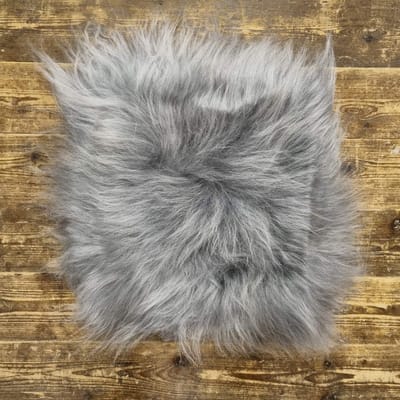 WOOOL Schapenvacht Chairpad - IJslands Grijs (38x38cm) VIERKANT - Stoelkussen - 100% Echt - Eenzijdig