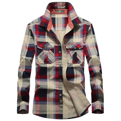 Heren Lente en Herfst Lange Mouw Heren Overhemden Puur Katoen Casual Ruit Tops Grote Maat Losse Overhemden voor Heren 2XL gray