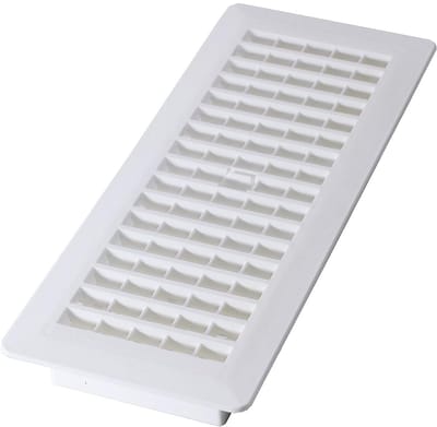 Ventilatierooster Roodstaal Vierkant Wit Grille 10x30 cm