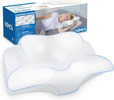 2 in 1 Hoofdkussen – Nekklachten – Traagschuim – Nekpijn – Hoofdkussen Zijslaper – 3D – Onzichtbare Rits – Ergonomisch – Luchtend – Wit