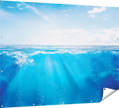Gards Tuinposter Helder Blauwe Zee onder Water - 160x120 cm - Tuindoek - Tuindecoratie - Wanddecoratie buiten - Tuinschilderij