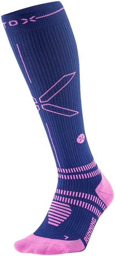 STOX Energy Socks Hardloopsokken Dames - Compressiekousen - Compressie Sokken Hardlopen - Sportsokken Donkerblauw - Maat S: 36-38 - 1 Paar