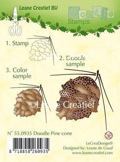 Leane Creatief doodle clearstamp Pinecone one art. 55.0935 - stempel dennenappel - denneappel