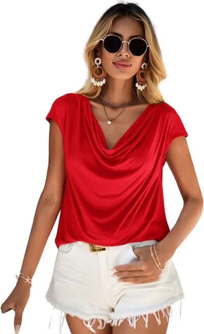 Livano Topje Dames - Kleding - Shirt - Blouse - Kort - Volwassen - Rood - Maat S
