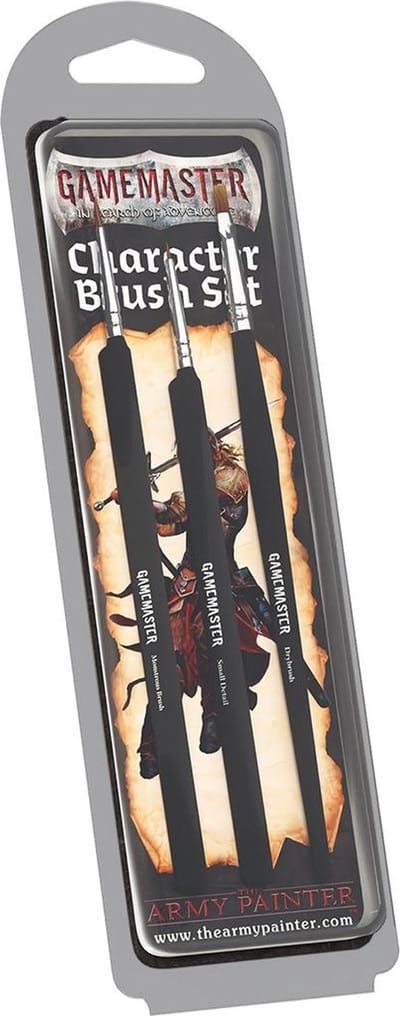 The Army Painter GameMaster Character Brush Set - 3 Essentiële Model Verfkwasten: 1 Detail Verfkwast, 1 Monsterlijke en 1 Droogkwast. Een Verfkwast Set Voor Warhammer 40k of DnD Miniature Painting