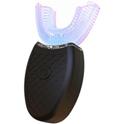 360 Graden Intelligente Automatische Sonische Elektrische Tandenborstel U-type 4 Modussen Tandenborstel USB Opladen Tanden Bleken Blauw Licht zwart