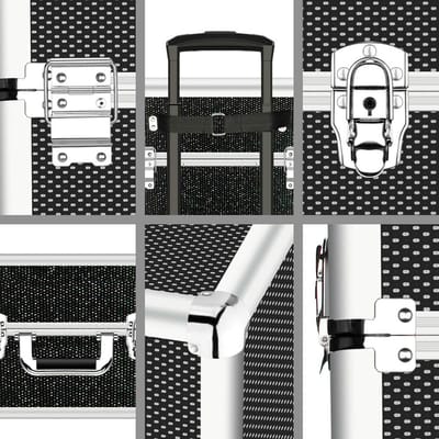 Professionele Verrijdbare Make-up Koffer 4-in-1 Reisorganizer met Uitschuifbare Dienbladen