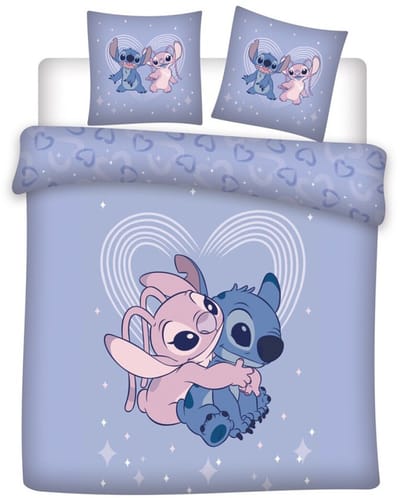 Disney Lilo & Stitch Dekbedovertrek, Angel love - Lits Jumeaux - 240 x 220 cm Polykatoen