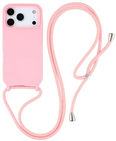 Coverup Hoesje - Geschikt voor iPhone 17 Pro Hoesje - Coverup Siliconen Back Cover met Koord - Pink