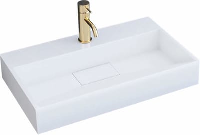 Rea Goya 50 cm Conglomeraat Opzetwastafel Wit 50x37 cm