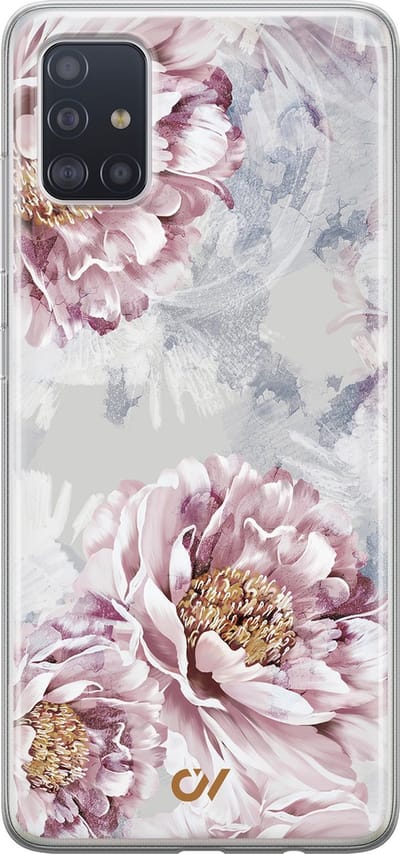 Hoesje geschikt voor Samsung Galaxy A51 hoesje - Floral Print - - Beige - - Casevibes
