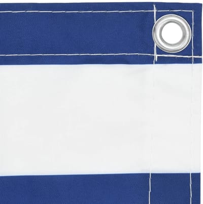 Balkonscherm - 120x500 cm - Oxford Stof - Blauw & Wit Gestreept - Wind- & Waterdicht - Extra Hoog Privacy Doek - Incl. 24m Touw