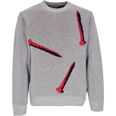 Heren nagels jumper grijze trui