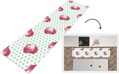 Keukenloper - Loper keuken - Patronen - Cupcake - Eten - 200x50 cm - Keukenloper vinyl