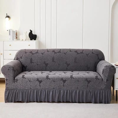 1/2/3/4 places housse de canapé simple Double trois quatre places élastique tout compris anti-poussière housse de canapé Yksivärinen sohvan kansi 1 Seat(90-140cm) gris