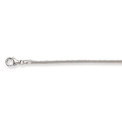 Glowketting - zilver - gerodineerd - slang 2 mm - 45 cm