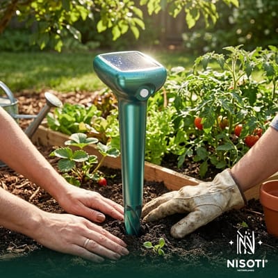 Nisoti Mollenverjager PRO - Ultrasone Mollenzintuig op Zonne-energie - IP65 Waterdicht - 2 Stuks.