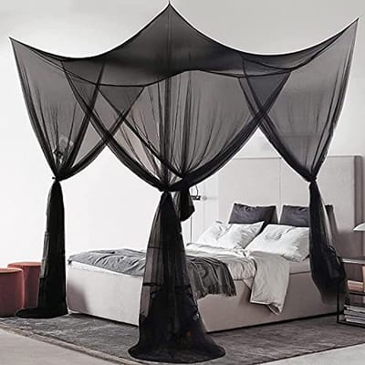 Zwarte Klamboe voor Kingsize Bed - Anti-Insecten Luifel voor Binnen en Buiten