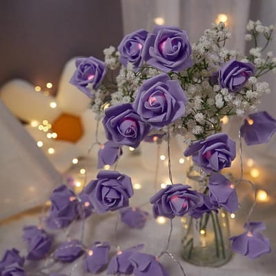 1.5/3m Rood Roze Kunstmatige Roos Bloem LED Lampjes Valentijnsdag Roos Bloem Fee Lichtslinger Slinger Kamer Bruiloft Tafel Decoratie 1.5m 10LED