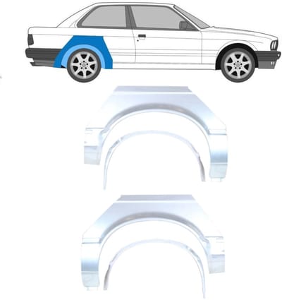 Binnen + buiten reparatiepaneel achter spatbord voor BMW 3 E30 1982-1987 / Set