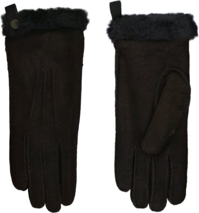 Van Buren suède/wollen dames handschoenen | Bruin | S | Lamsvacht handschoenen