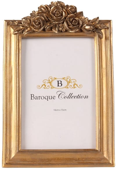 Baroque - Fotolijst - Fotolijst 10 x 15 cm - Goud - Resin - 21.5x14x3 - Polyresin