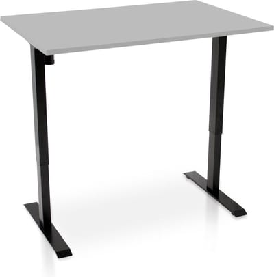 Zit-sta bureau elektrisch verstelbaar - MRC EASY | 120 x 80 cm | inclusief stekkerdoos en kabelklemmen | frame zwart - blad grijs