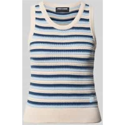 Tricottop in all-over look met ronde hals