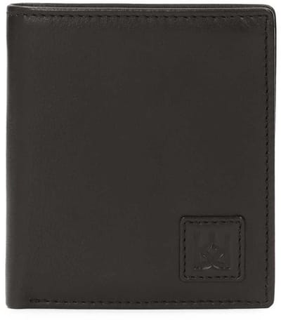 Classic black men's wallet without clasp