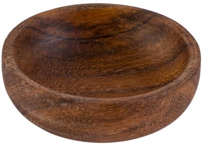 Pure Acacia Wood Aardewerk Schaaltje | Kommetje | Tapasschaaltje | Klein Schaaltje | Servies Schaaltje | Woonaccessoire - 2 Stuks - Ø laag 8x2.5 cm