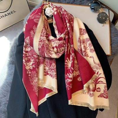 Luxe Winter Kasjmier Sjaal Vrouwen Ontwerp Warme Pashmina Deken Poncho Sjaals Vrouwelijke Sjaal Wraps Dikke Foulard Bufanda brown