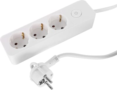 Q-Link stekkerdoos - 3-voudig - met schakelaar - plat - 3 x 1.5 mm� - 1.5 m - PVC - wit