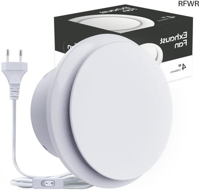 RFWR® Stille Badkamerventilator 100 mm met Schakelaar - Wandventilator voor Badkamer en Keuken - 12 W, 130 m³/u