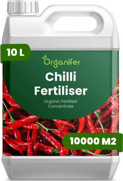 Vloeibare Meststof Voor Chili 10 L Voor 10000 M2 - Npk 2-1-8 - Krachtige Groei - Sterke Vruchtzetting - Hoge Opbrengst - Wortelontwikkeling - Smaakrijke Peulen - Kleurintensiteit - Hittebestendig - Peulstevigheid - Continue Bloei - Organifer
