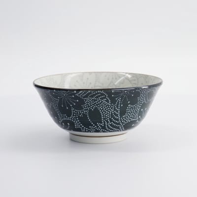 Tokyo Design Studio Mixed Bowls Dot Sakura 14.8x6.8cm - Grijs/Zwart - servieskom 500ml