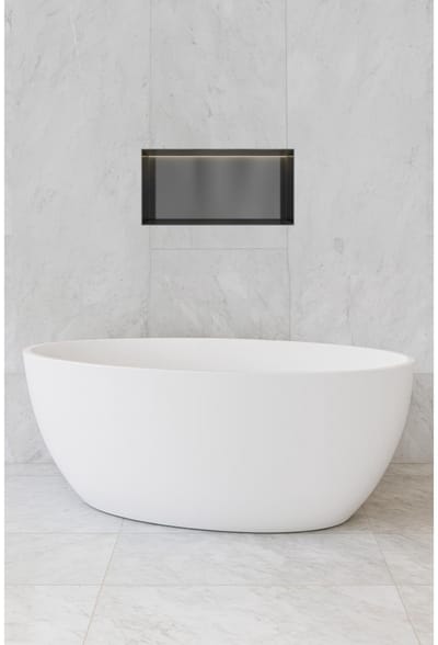 Hotbath &More BOX060FL inbouwnis 30x60x10cm zonder frame met verlichting geborsteld zwart PVD