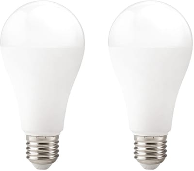 Kobi LED Lamp E27 15W - 1500lm - 4000K - 230V - Standaardvorm - Voor Functionele Verlichting op Werkplek of Garage - 2 stuks