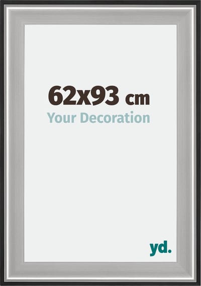 Your Decoration - Fotolijst 62x93 cm - Hout - Zwart Zilver Gepolijst - Birmingham