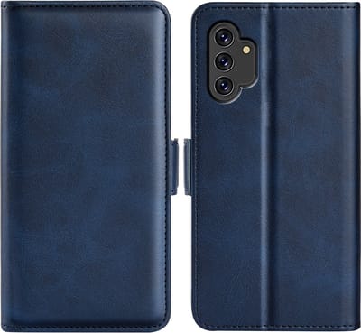 MobyDefend Hoesje - Geschikt voor Samsung Galaxy A13 (4G) - Luxe Wallet Book Case (Sluiting Zijkant) - Blauw