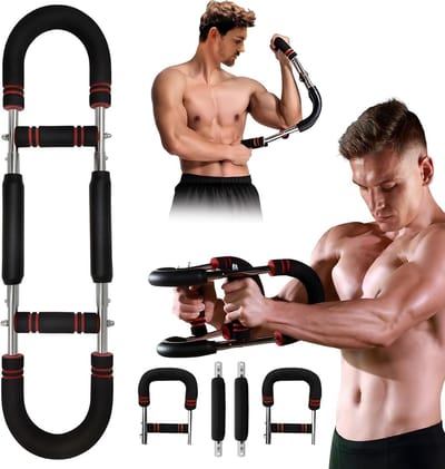 Armtrainer Twister - Borsttrainer Veer - Krachttraining Thuis - Verstelbare Weerstand - 3 Niveaus - Rood