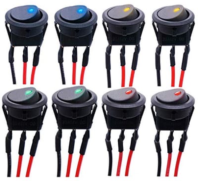 Ronde Led Tuimelschakelaar voor Auto en Vrachtwagen - Waterdicht, 20A - 12V DC